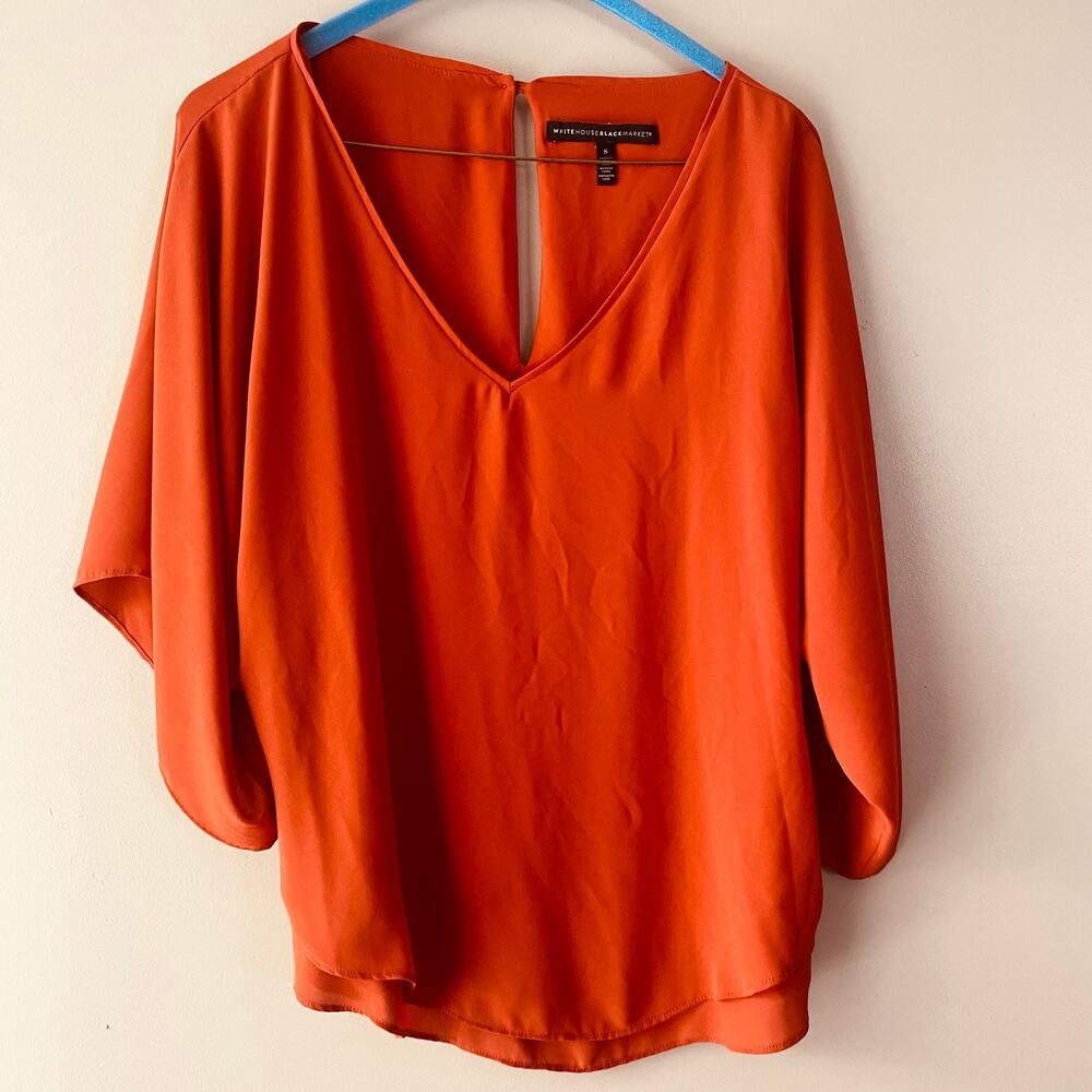 White House Black Market burnt orange blouse (Size: S)